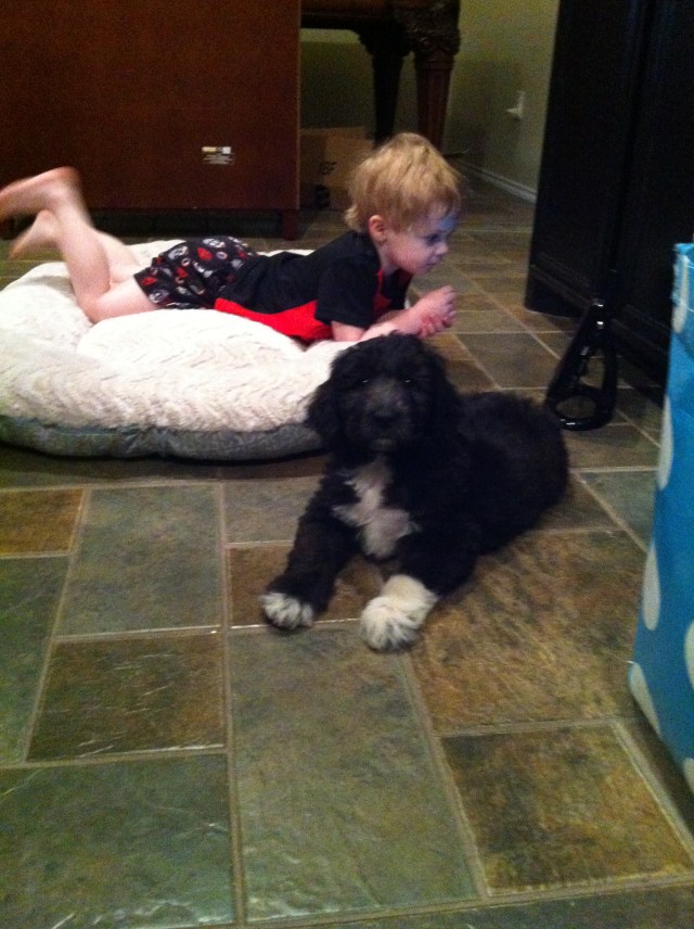 Bev with son in TX at tv